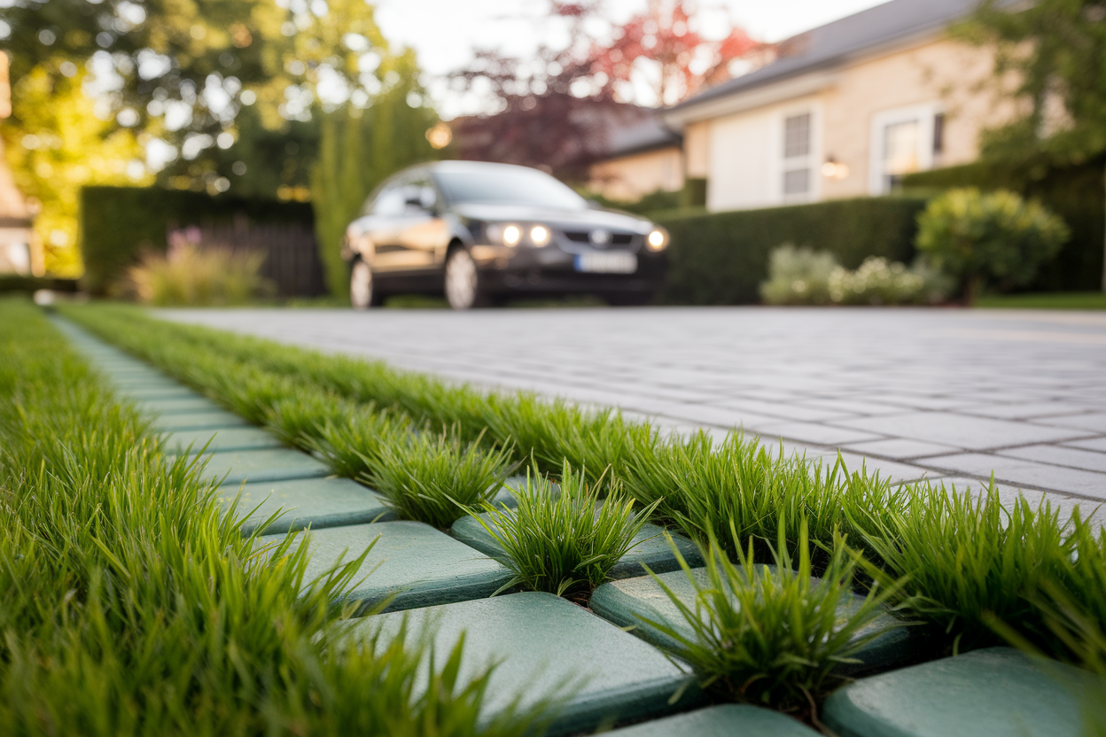 allee-paves-gazon-voiture-arbres