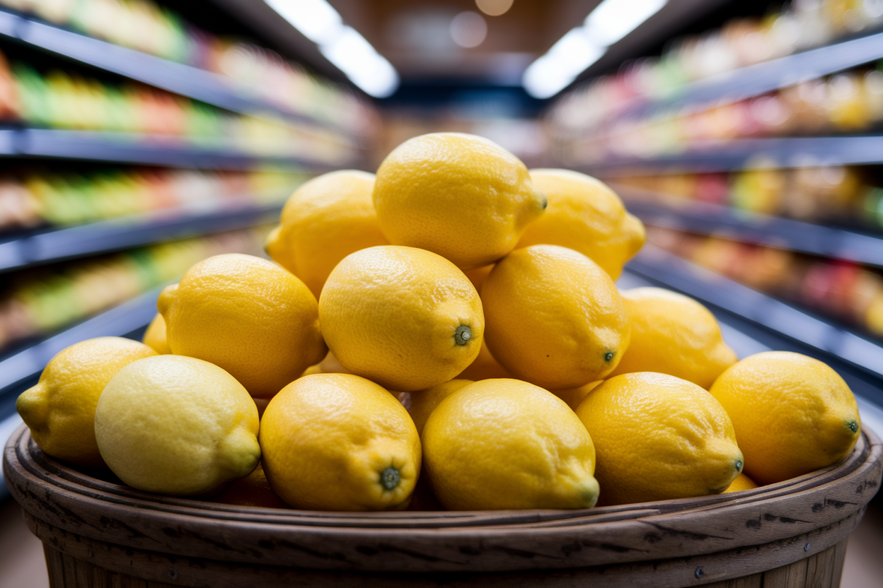 citrons-panier-bois-rustique-rayon-epicerie