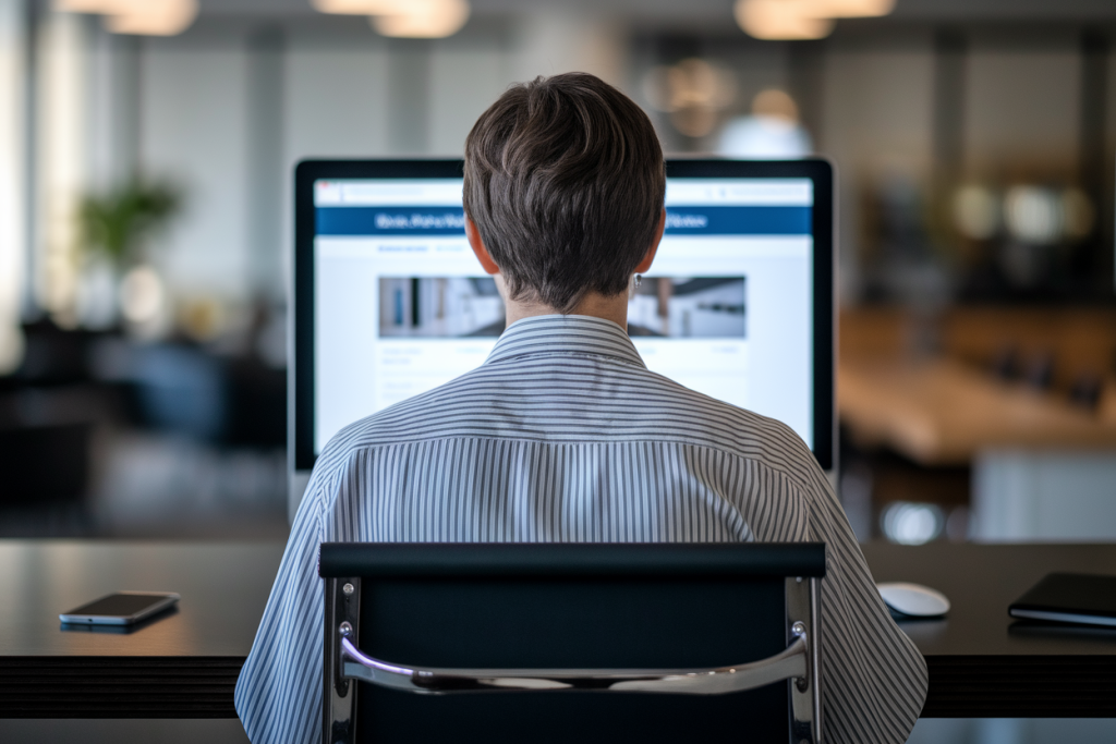 personne-dos-bureau-ecran-flou