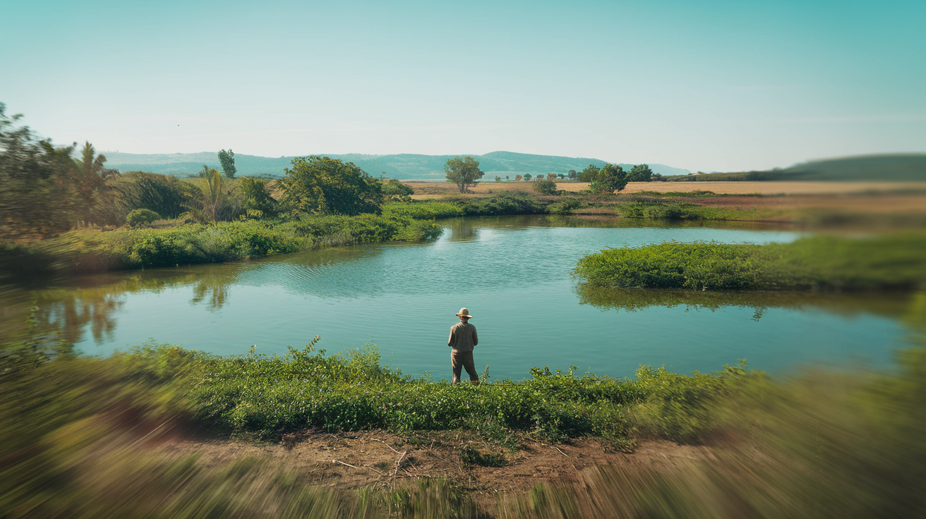 agriculteur-paysage-retenue-eau-verdure