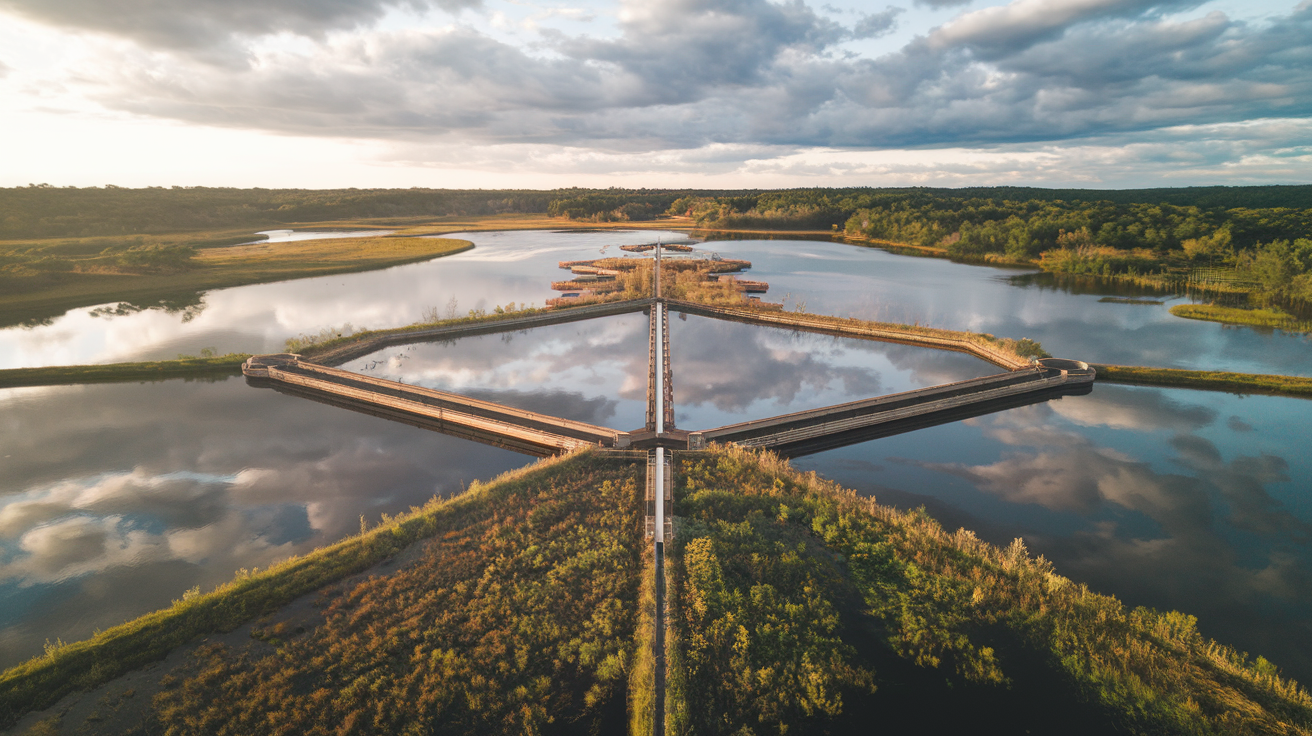 vue-aerienne-eau-structures-vegetation