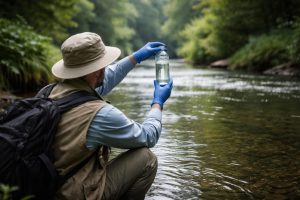rivière-calme-scientifique-echantillon-eau