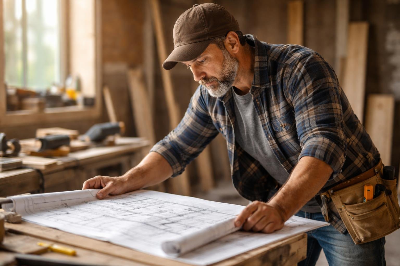 artisan-chantier-plans-outils-construction